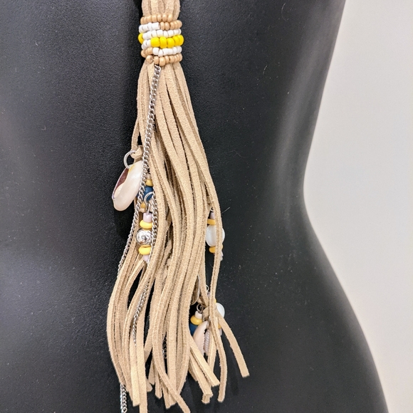 Chico's Long Beaded Coastal Tassel Necklace - Picture 4 of 4